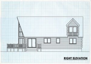 Log Home Right Elevation - Flat Rock