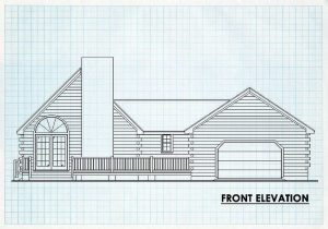 Log Cabin Home Front Elevation -  Forest Grove
