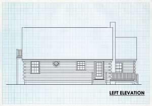 Log Cabin Home Left Elevation -  Forest Grove