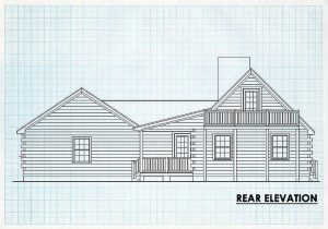 Log Cabin Home Rear Elevation -  Forest Grove