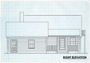 Log Cabin Home Right Elevation - Forest Grove