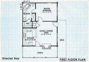 Log Cabin Home First Floor Plan -  Glacier Bay