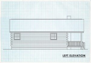 Log Cabin Home Left Elevation -  Glacier Bay