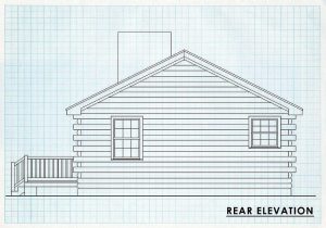 Log Cabin Home Rear Elevation -  Glacier Bay