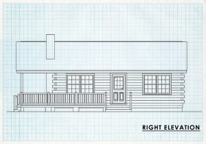 Log Cabin Home Right Elevation -  Glacier Bay