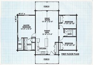 Log Cabin Home First Floor Plan -  Granby
