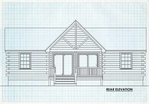 Log Cabin Home Rear Elevation - Granby