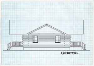 Log Cabin Home Right Elevation - Granby