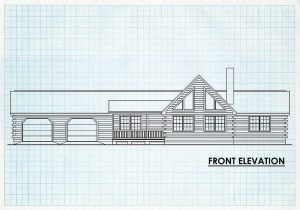 Log Cabin Home Front Elevation - Grand Lake