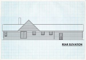 Log Cabin Home Rear Elevation - Grand Lake