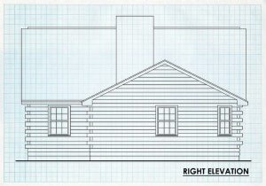 Log Cabin Home Right Elevation - Grand Lake