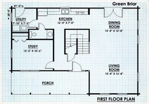 Log Home First Floor Plan - Greenbriar