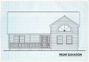 Log Home Front Elevation - Greenbriar