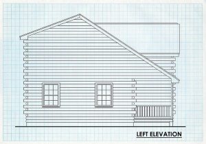 Log Home Left Elevation - Greenbriar