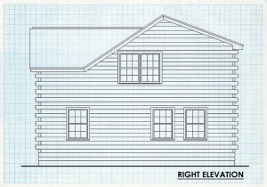 Log Home Right Elevation - Greenbriar