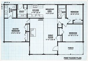 Log Home First Floor Plan - Greenfield