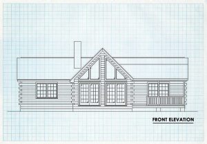 Log Home Front Elevation - Greenfield
