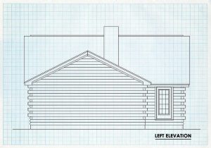 Log Home Left Elevation - Greenfield