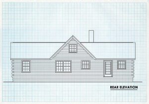 Log Home Rear Elevation - Greenfield