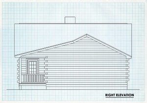 Log Home Right Elevation - Greenfield