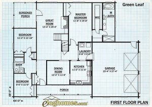 Log Home First Floor Plan - Greenleaf