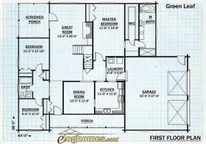 Log Home First Floor Plan - Greenleaf