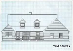 Log Home Front Elevation - Greenleaf