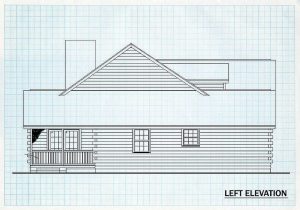 Log Home Left Elevation - Greenleaf