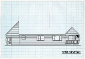 Log Home Rear Elevation - Greenleaf