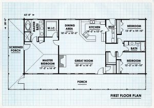 Log Home First Floor Plan - Green Valley