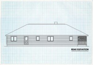Log Home Rear Elevation - Green Valley