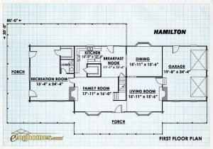 Log Home First Floor Plan - Hamilton