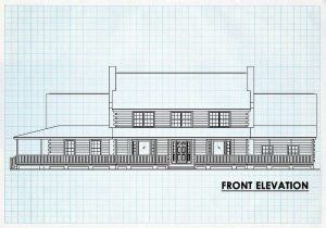 Log Home Front Elevation - Hamilton