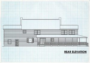 Log Home Rear Elevation - Hamilton