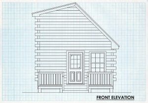 Log Cabin Home Front Elevation - Hartland