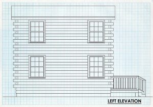 Log Cabin Home Left Elevation - Hartland