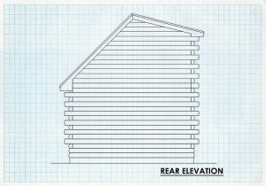 Log Cabin Home Rear Elevation - Hartland