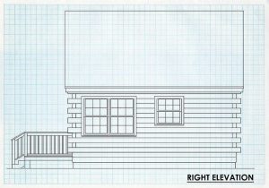 Log Cabin Home Right Elevation - Hartland