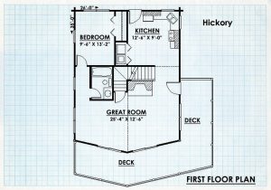Log Cabin Home First Floor Plan - Hickory