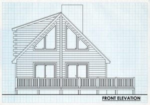 Log Cabin Home Front Elevation - Hickory