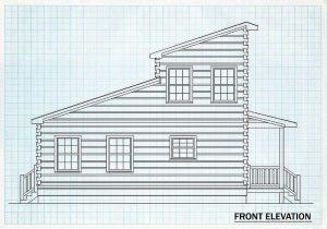 Log Cabin Home Front Elevation - Hiddenvalley