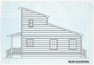 Log Cabin Home Rear Elevation - Hiddenvalley