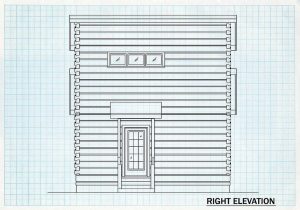 Log Cabin Home Right Elevation - Hiddenvalley