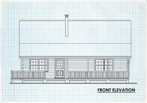 Log Cabin Home Front Elevation - Homestead