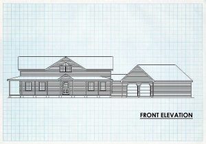 Log Home Front Elevation - Housatonic