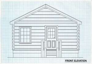 Log Cabin Home Front Elevation - Humboldt