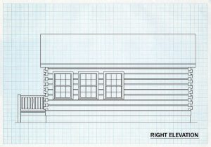 Log Cabin Home Right Elevation - Humboldt