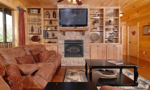 Living Room with Fire Place - Hunter Mountain
