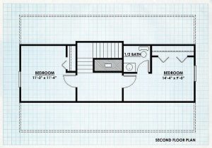 Log Cabin Home Second Floor Plan - Hunter Mountain