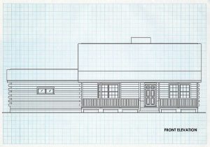 Log Cabin Home Front Elevation - Hunter Mountain